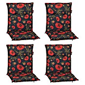 beo Gartenmöbel-Auflage Trondheim (Niederlehner, 4 Stk., L x B x H: 98 x 46 x 8 cm, 50% Baumwolle, 50% Polyester, Schwarz/Rot) | BAUHAUS