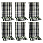 beo Gartenmöbel-Auflage D800 (Hochlehner, 6 Stk., L x B x H: 120 x 48 x 8 cm, Dralon, Polyester, Grau kariert) | BAUHAUS