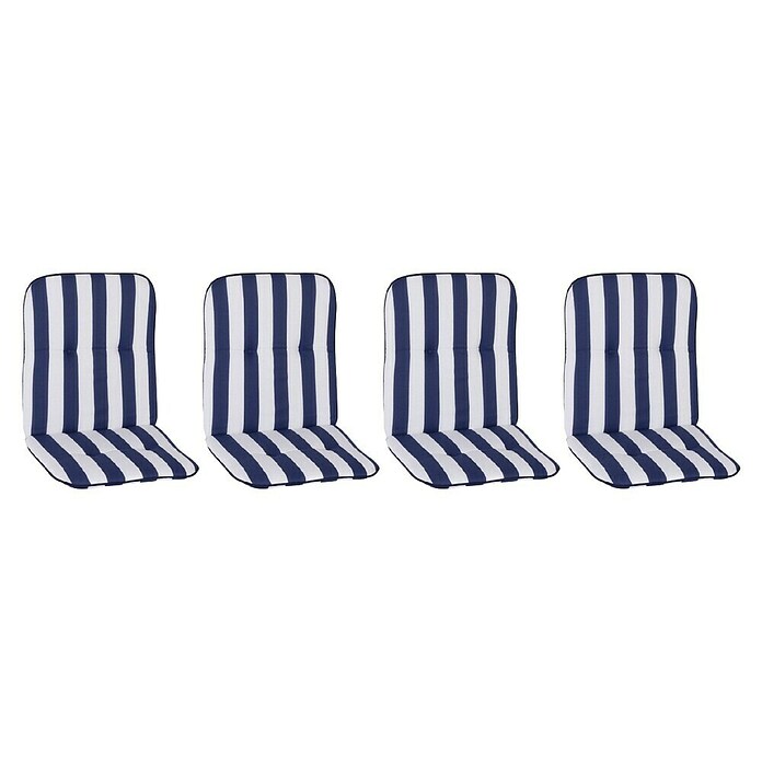 beo Gartenmöbel-Auflage Paselista (Niederlehner, 4 Stk., L x B x H: 96 x 47 x 5 cm, 50% Baumwolle/50% Polyester, Blau/Weiß) | BAUHAUS