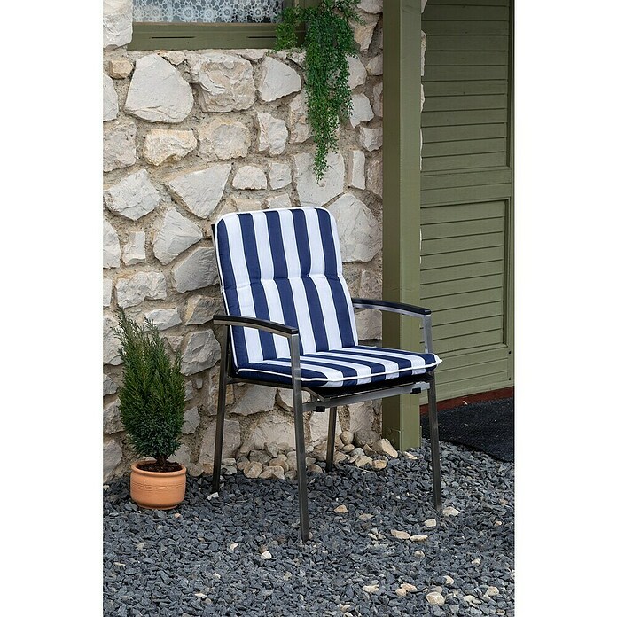 beo Gartenmöbel-Auflage Paselista (Niederlehner, 4 Stk., L x B x H: 96 x 47 x 5 cm, 50% Baumwolle/50% Polyester, Blau/Weiß) | BAUHAUS