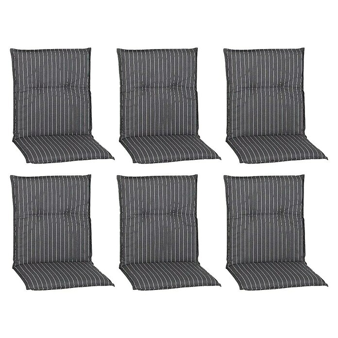 beo Gartenmöbel-Auflage Belm (Niederlehner, 6 Stk., L x B x H: 101 x 50 x 6 cm, 50% Baumwolle/50% Polyester, Grau) | BAUHAUS