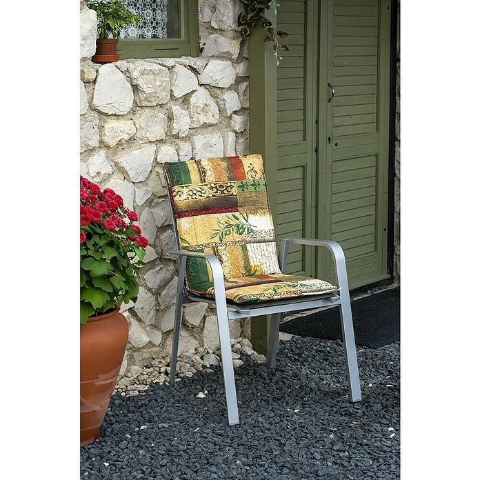 beo Gartenmöbel-Auflage Glasgow (Hochlehner, 4 Stk., L x B x H: 100 x 48 x 5 cm, 50% Baumwolle/50% Polyester, Mehrfarbig) | BAUHAUS