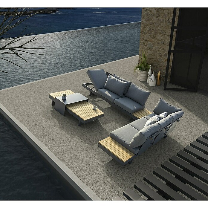 Acamp Loungemöbel-Set Molise (4 -tlg., Akazienholz, Braun/Grau) | BAUHAUS