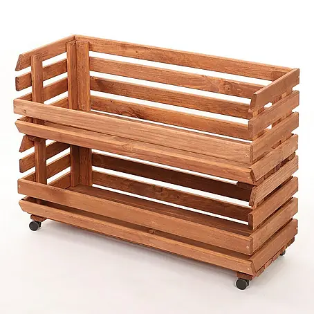 Proregal  Holzregal Gemüseregal VeggieRoll mit Rollen