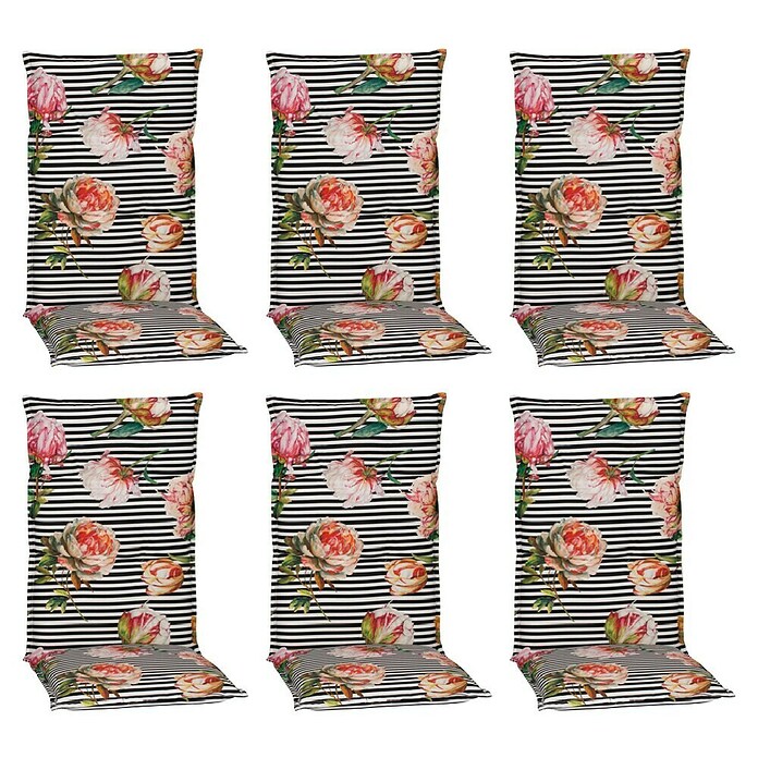 beo Gartenmöbel-Auflage Toronto (Hochlehner, 6 Stk., L x B x H: 118 x 46 x 8 cm, 50% Baumwolle, 50% Polyester, Mehrfarbig) | BAUHAUS