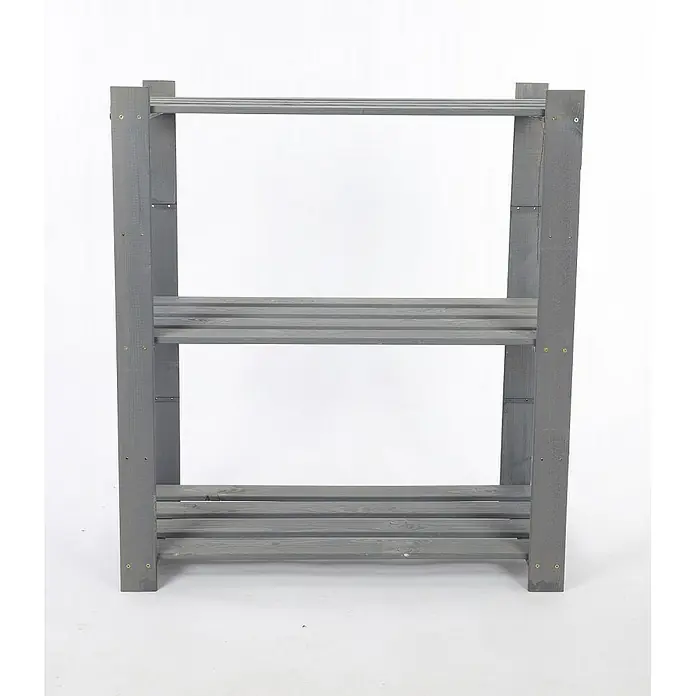 Proregal Holzregal PINEPEAK - H x B x T: 90 x 80 x 38 cm, Anzahl Böden: 3 Stk., Schrauben, Grau