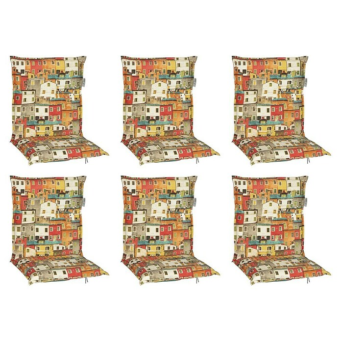 beo Gartenmöbel-Auflage Sardinien (Niederlehner, 6 Stk., L x B x H: 98 x 46 x 8 cm, 50% Baumwolle/50% Polyester, Mehrfarbig) | BAUHAUS