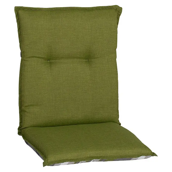 beo Gartenmöbel-Auflage Tirana - Niederlehner, 4 Stk., L x B x H: 98 x 46 x 8 cm, Baumwolle, Polyester, Grün/Grau - Grünes Sitzkissen mit hoher Rückenlehne, ideal für Gartenmöbel und bequemes Sitzen im Freien.