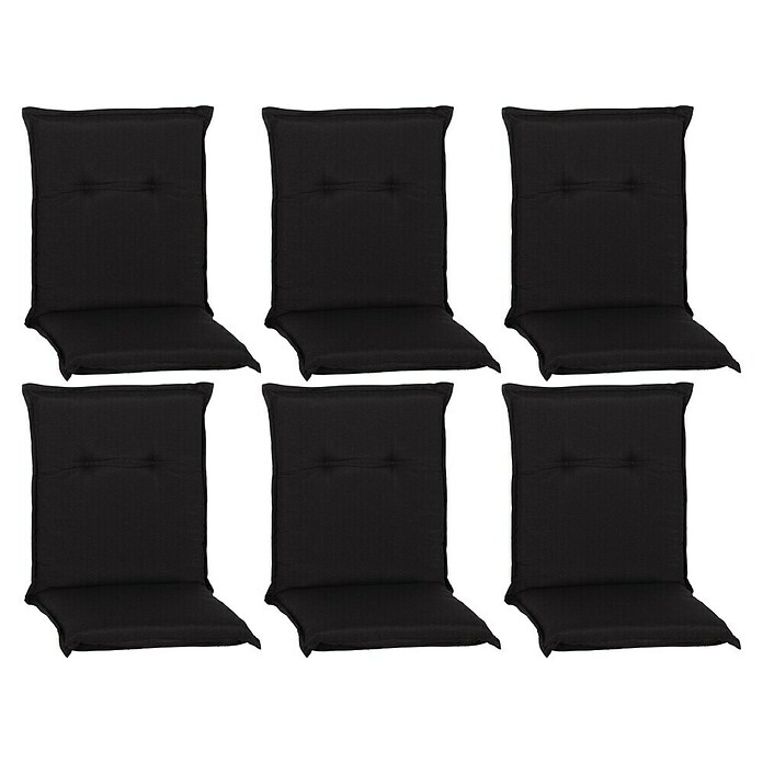 beo Gartenmöbel-Auflage Trabzon (Niederlehner, 6 Stk., L x B x H: 98 x 46 x 8 cm, 60% Baumwolle, 40% Polyester, Schwarz) | BAUHAUS