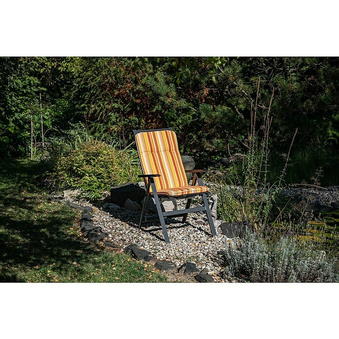 beo Gartenmöbel-Auflage Paselimra (Hochlehner, 6 Stk., L x B x H: 114 x 47 x 5 cm, 50% Baumwolle/50% Polyester, Gelb/Rot/Weiß) | BAUHAUS