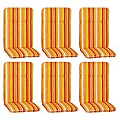beo Gartenmöbel-Auflage Paselimra (Hochlehner, 6 Stk., L x B x H: 114 x 47 x 5 cm, 50% Baumwolle/50% Polyester, Gelb/Rot/Weiß) | BAUHAUS