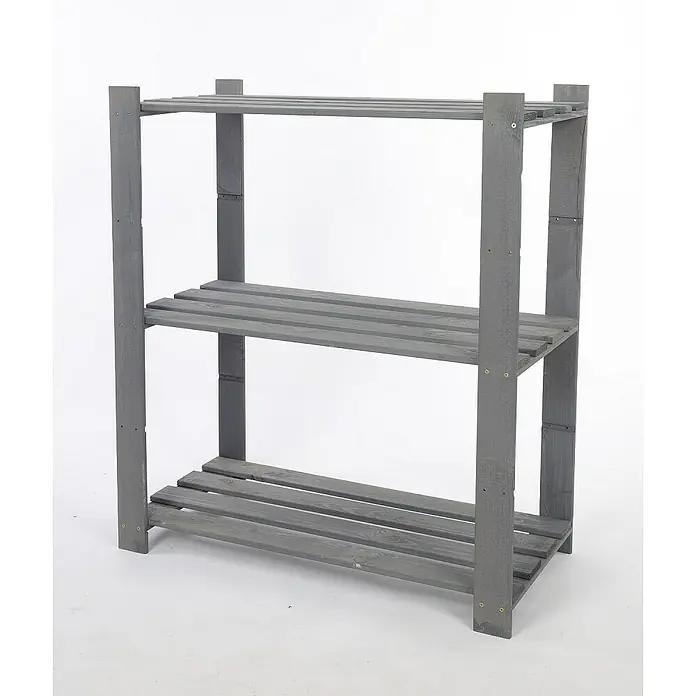 Proregal Holzregal PINEPEAK - H x B x T: 90 x 80 x 38 cm, Anzahl Böden: 3 Stk., Schrauben, Grau