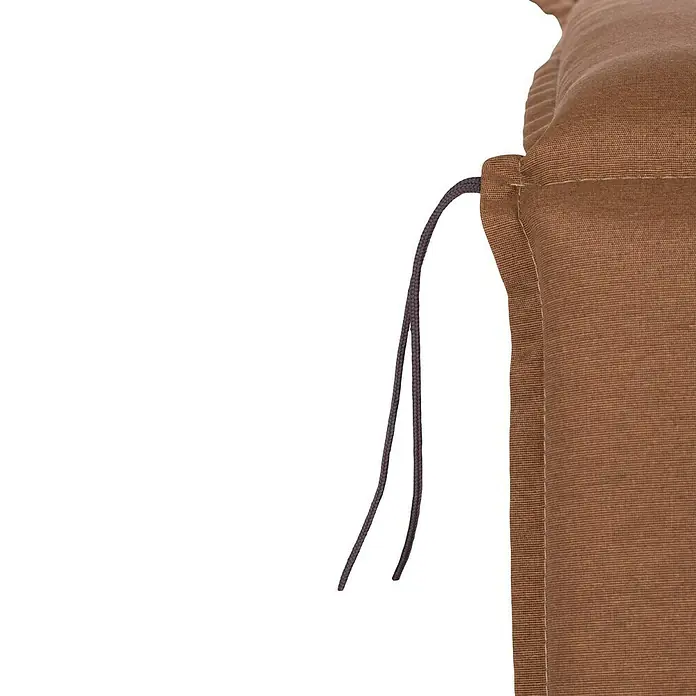 beo Gartenmöbel-Auflage Tolonaro - Liegenauflage, L x B x H: 118 x 46 x 8 cm, Baumwolle, Polyester, Braun - Detailaufnahme einer braunen Canvas-Tasche mit Kordelzug, die die hochwertige Verarbeitung und das robuste Material hervorhebt.