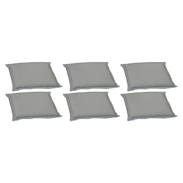 beo Gartenmöbel-Auflage P212 - Bankauflage, 6 Stk., Baumwolle, Polyester, Grau - Sechs graue Stuhlkissen, ideal für Komfort und Stil in Ihrem Essbereich oder Garten. Sie sind eine tolle Ergänzung für jede Sitzgelegenheit.