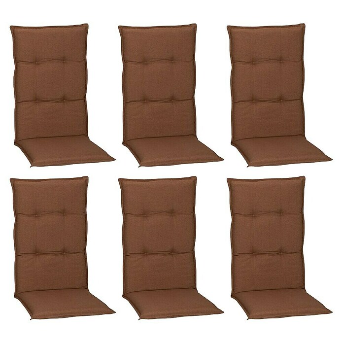 beo Gartenmöbel-Auflage Tolonaro (Hochlehner, 6 Stk., L x B x H: 118 x 46 x 8 cm, 60% Baumwolle/40% Polyester, Braun) | BAUHAUS