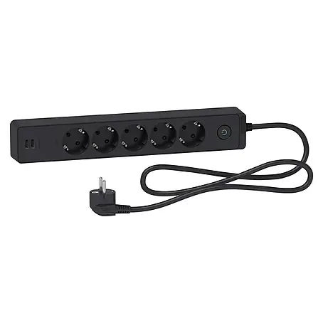 Schneider Electric  Base de enchufe múltiple con USB