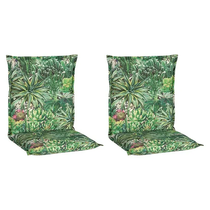 beo Gartenmöbel-Auflage Tegernsee - Niederlehner, 2 Stk., L x B x H: 98 x 46 x 8 cm, Baumwolle, Polyester, Grün - Zwei Sitzkissen mit botanischem Print, ideal für Gartenmöbel. Bequeme und stilvolle Ergänzung für jeden Aussenbereich.