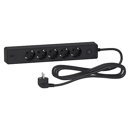 Schneider Electric  Base de enchufe múltiple con USB