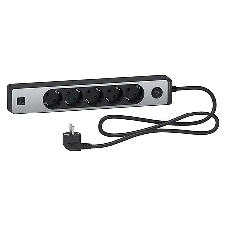 Schneider Electric  Base de enchufe múltiple con USB