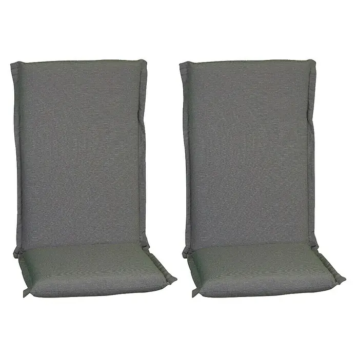 beo Gartenmöbel-Auflage - Hochlehner, 2 Stk., L x B x H: 118 x 46 x 8 cm, Baumwolle, Polyester, Anthrazit - Zwei graue Liegestuhlauflagen für mehr Komfort im Garten. Ideal zum Entspannen.