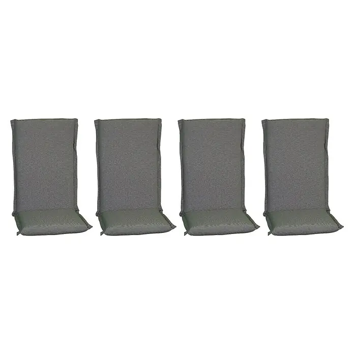 beo Gartenmöbel-Auflage - Hochlehner, 4 Stk., L x B x H: 118 x 46 x 8 cm, Baumwolle, Polyester, Anthrazit - Vier graue Stuhlkissen, perfekt für zusätzlichen Komfort und Stil in Ihrem Essbereich oder Gartenmöbeln. Ideal für lange Sommerabende.