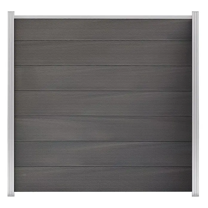 GartenLand Steckzaun-Element WPC Zaun Ameland Co-extrudiert Ohne Pfosten Ohne Abschlussleiste - B x H: 180 x 180 cm, Amethystgrau, Verbundwerkstoff