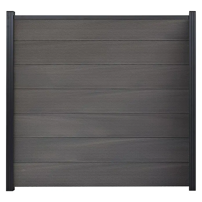 GartenLand Steckzaun-Element WPC Zaun Ameland Co-extrudiert Ohne Pfosten Ohne Abschlussleiste - B x H: 180 x 180 cm, Amethystgrau, Verbundwerkstoff
