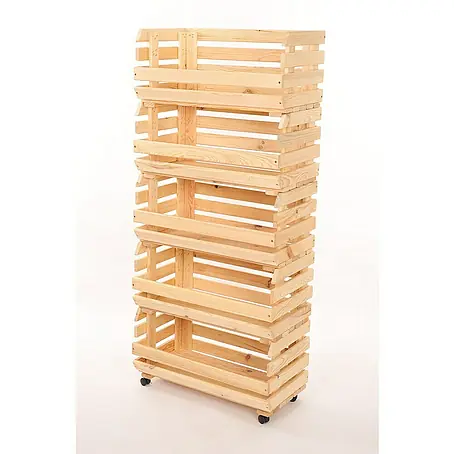 Proregal  Holzregal Gemüseregal VeggieRoll mit Rollen