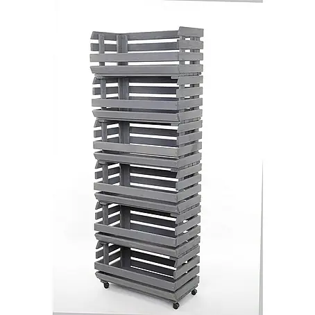 Proregal  Holzregal Gemüseregal VeggieRoll mit Rollen