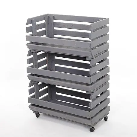 Proregal  Holzregal Gemüseregal VeggieRoll mit Rollen