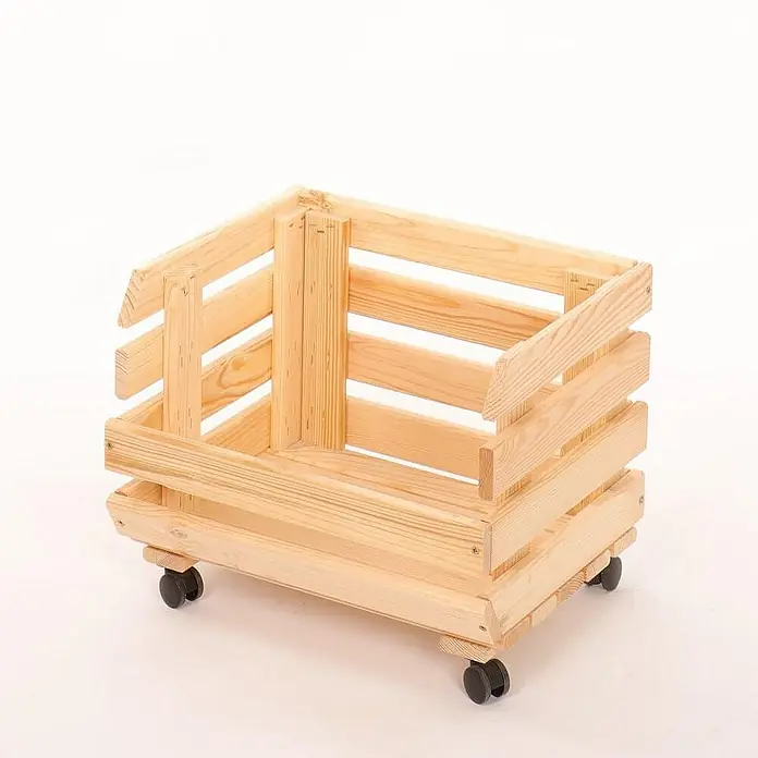 Proregal Holzregal Gemüseregal VeggieRoll mit Rollen - Anzahl Böden: 1 Stk., Schrauben, Natur