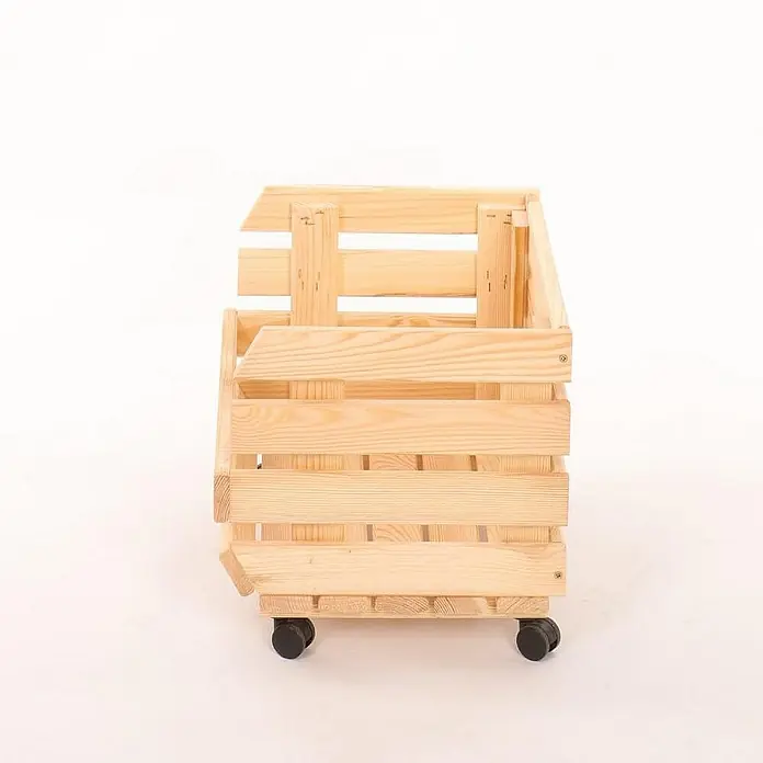 Proregal Holzregal Gemüseregal VeggieRoll mit Rollen - Anzahl Böden: 1 Stk., Schrauben, Natur
