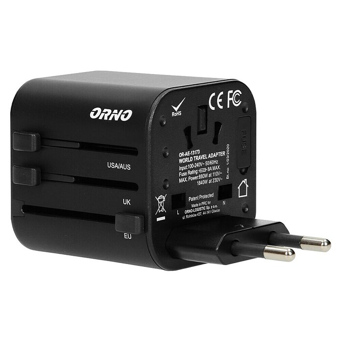 Vtikač za popotovanje po svetu  (110 V - 240 V, 8 A) | 3238 - Reisestecker | CBDD - Zwischenstecker | CBD - Verlängerungen, Tischsteckdosen, Kabelt | CB - Elektroinstallation | C - Elektro | BAUHAUS