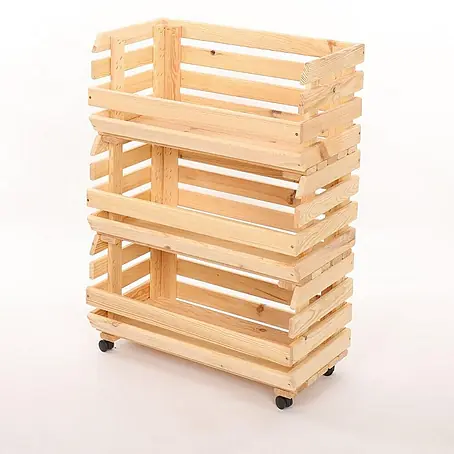 Proregal  Holzregal Gemüseregal VeggieRoll mit Rollen