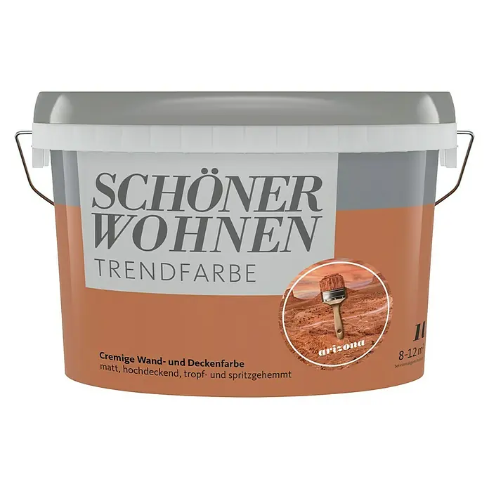 SCHÖNER WOHNEN-Farbe Wandfarbe Trendfarbe - Arizona, Matt, 1 l, Konservierungsmittelfrei - Eimer Schön Wohnen Trendfarbe Arizona, eine cremige, matte Wand- und Deckenfarbe für den Innenbereich.