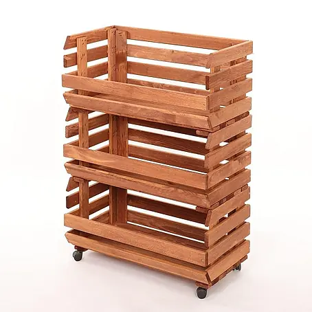 Proregal  Holzregal Gemüseregal VeggieRoll mit Rollen