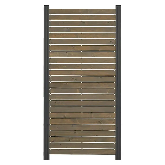 GartenLand Steckzaun-Element Holz Zaun Craftwood Ohne Pfosten Ohne Abschlussleiste - B x H: 81,5 x 180 cm, Grau, Holz
