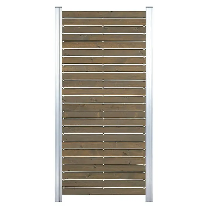 GartenLand Steckzaun-Element Holz Zaun Craftwood Ohne Pfosten Ohne Abschlussleiste - B x H: 81,5 x 180 cm, Grau, Holz