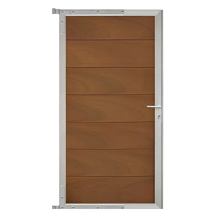 GartenLand Zauntor WPC Zaun Tor Ameland Co-extrudiert - 90 x 175 cm, Mahagoni, Verbundwerkstoff