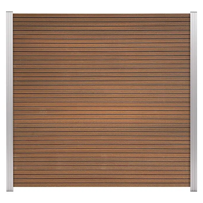 GartenLand Steckzaun-Element WPC Zaun Shadowline Ohne Pfosten - Mahagoni, Verbundwerkstoff