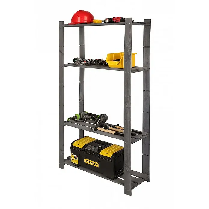 Proregal Holzregal PINEPEAK - Anzahl Böden: 4 Stk., Schrauben, Grau