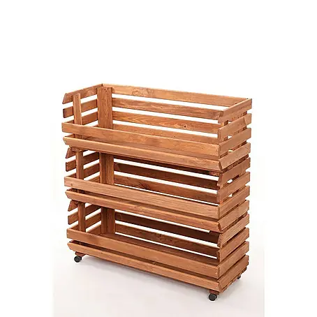 Proregal  Holzregal Gemüseregal VeggieRoll mit Rollen