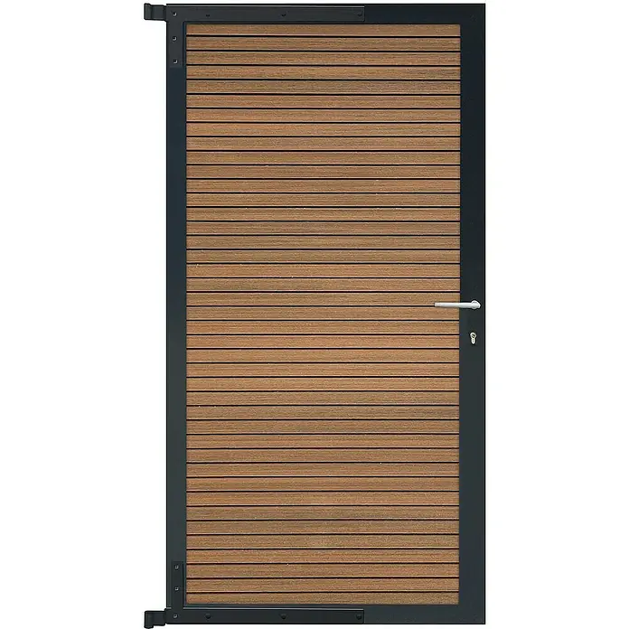 GartenLand Zauntor WPC Zaun Tor Shadowline - 90 x 175 cm, Mahagoni, Verbundwerkstoff