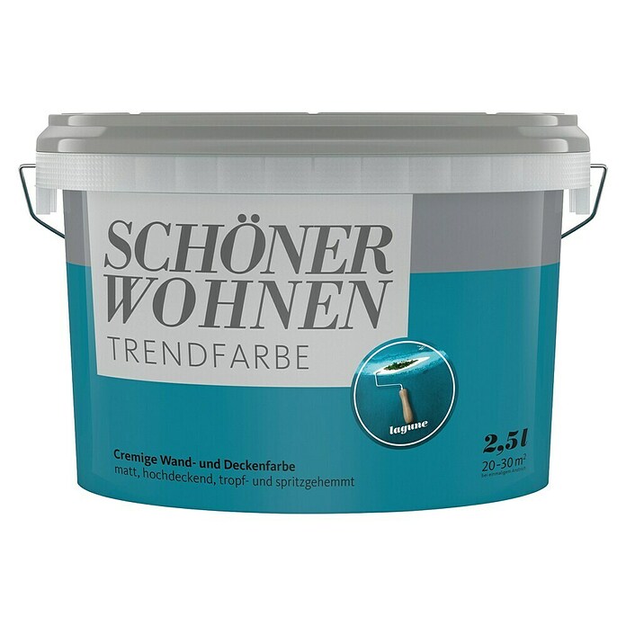 Schöner Wohnen Wandfarbe Trendfarbe (Lagune, 2,5 l, Matt)