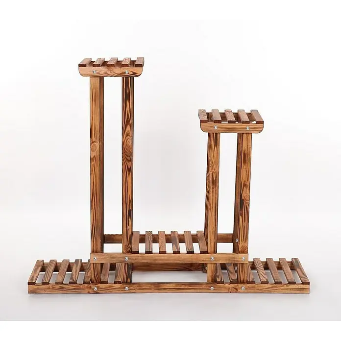 Proregal Holzregal Blumenständer FLORANGE - Anzahl Böden: 5 Stk., Schrauben, Braun Gebrannt