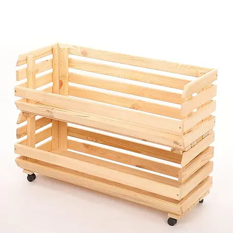 Proregal  Holzregal Gemüseregal VeggieRoll mit Rollen