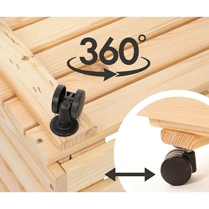 Proregal Holzregal Gemüseregal VeggieRoll mit Rollen - Anzahl Böden: 2 Stk., Schrauben, Natur