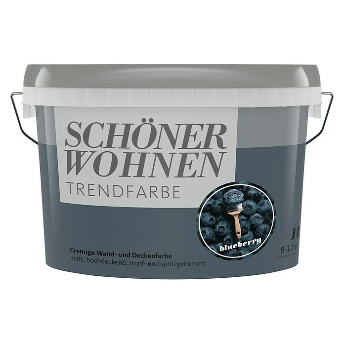 Schöner Wohnen Wandfarbe Trendfarbe (Blueberry, 1 l, Matt)