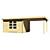 Karibu Blockbohlenhaus Bastrup 7 (333 x 674 cm, Wandstärke: 28 mm, Pultdach, Ausführung: Mit Anbau)