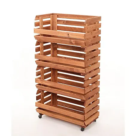 Proregal  Holzregal Gemüseregal VeggieRoll mit Rollen